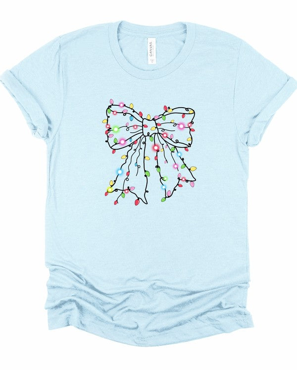 Christmas Bow Lights Holiday Graphic Tee