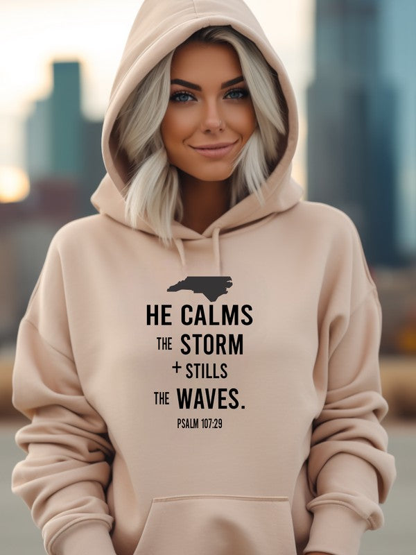 North Carolina He Calms the Storm Graphic Hoodie